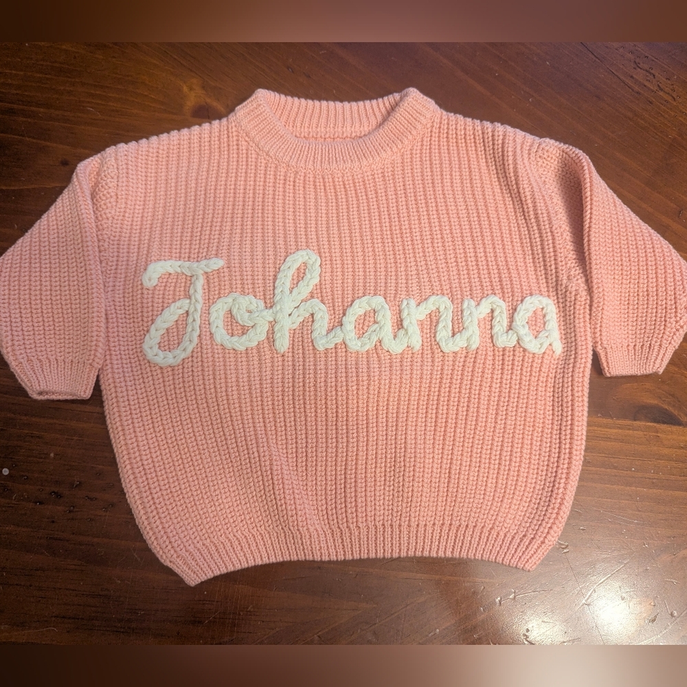 Newborn Sweater Pink 0-3 Months Customized Johanna  New